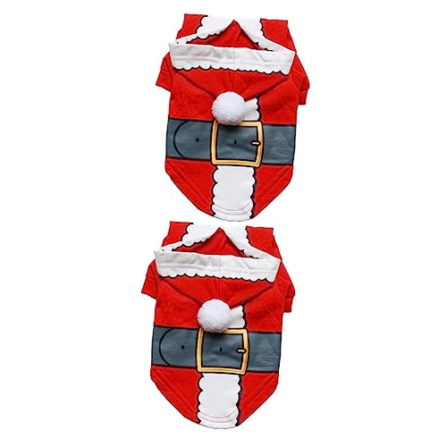 iplusmile 2St weihnachtliche Kleidung Hunde-Weihnachtsmann-Outfit Weihnachtshündchenkleider Haustierkleidung Weihnachtsmann-Kostüm Hundekleidung warm halten sympathisch rot von iplusmile