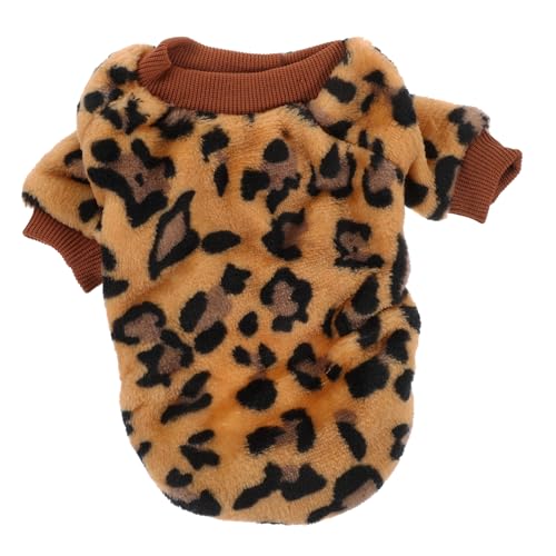 iplusmile Winterwarmer Hundepullover für Kleine Hunde Weicher Flauschiger Haustierpullover mit Zwei Beinen Braun Leopardfarbene Fleecejacke für Welpen Gemütliche Kleidung für Kalte Tage und von iplusmile