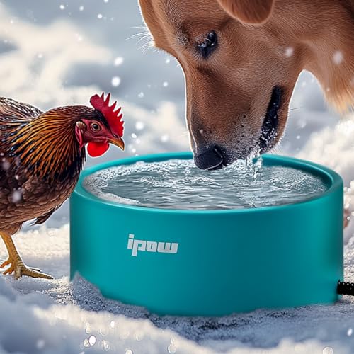 IPOW Beheizter Futternapf für Haustiere - Halten Sie Wasser warm für Ihre pelzigen Freunde, sicher & langlebig, beheizter Hundenapf für den Außenbereich, perfekt für kaltes Wetter, rutschfeste & IPOW Beheizter Futternapf für Haustiere - Halten Sie Wasser warm für Ihre pelzigen Freunde, sicher & langlebig, beheizter Hundenapf für den Außenbereich, perfekt für kaltes Wetter, rutschfeste & von ipow