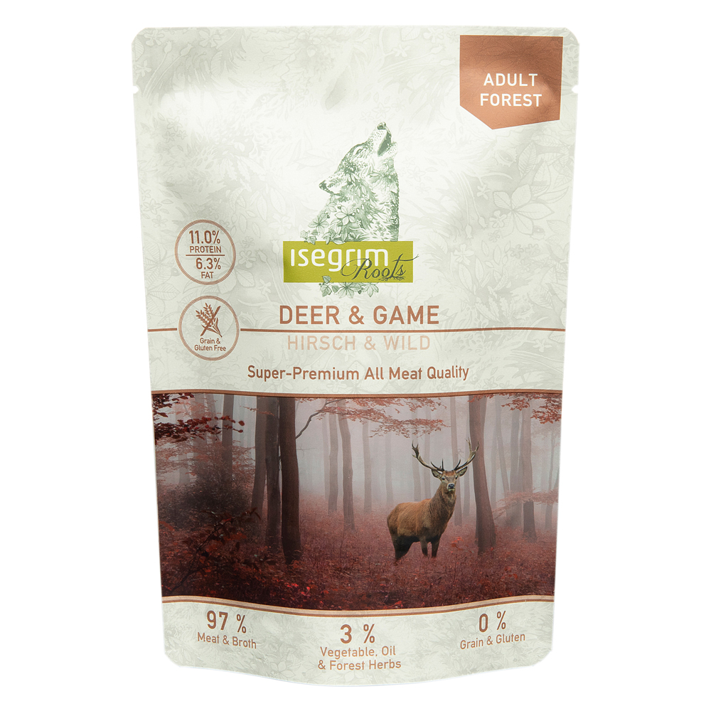 isegrim® Roots FOREST Hirsch & Wild, Anzahl: 14 x 410 g, 410 g, Hundefutter von isegrim® Roots