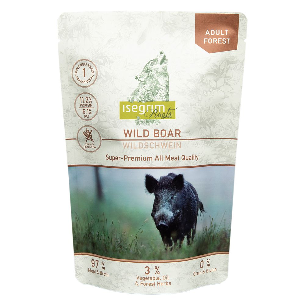 isegrim® Roots FOREST Wildschwein, Anzahl: 14 x 410 g, 410 g, Hundefutter von isegrim® Roots
