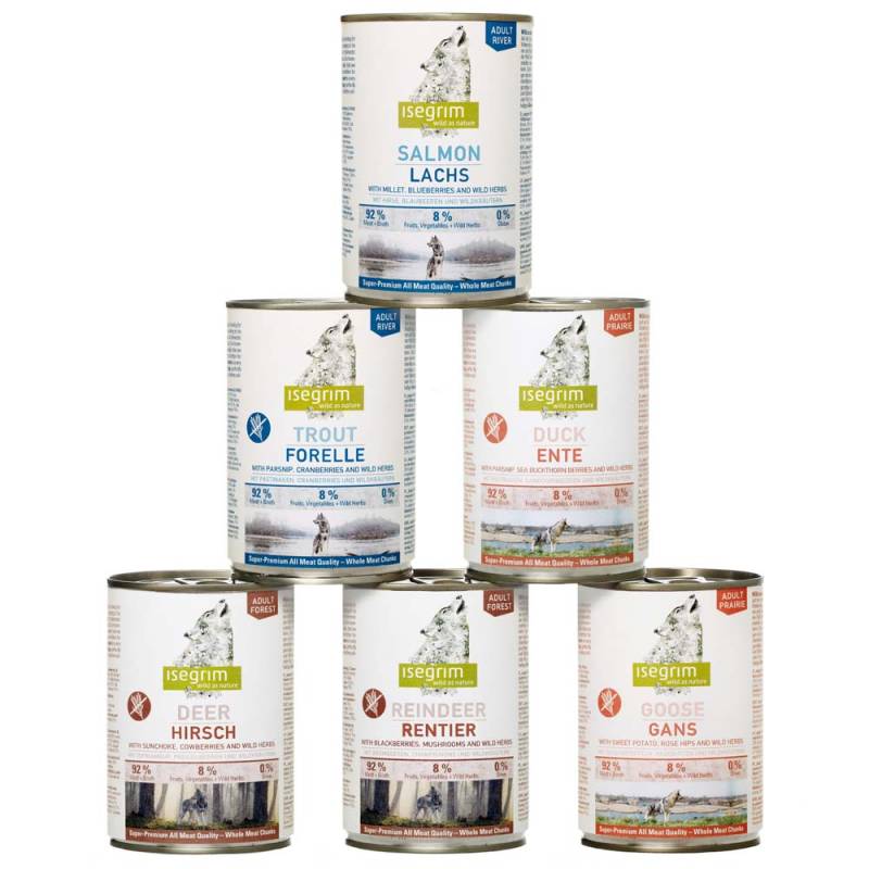 isegrim® Dosen-Menü-Mix, Anzahl: 120 x 400 g, 400 g, Hundefutter nass von isegrim®