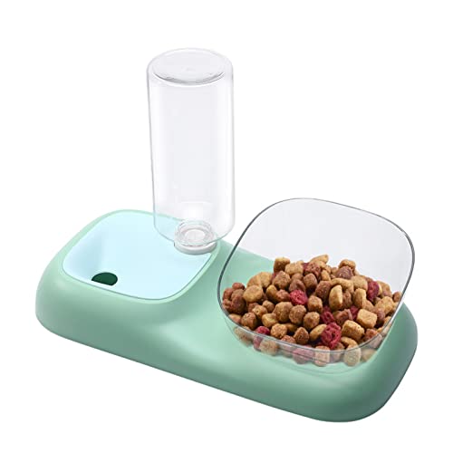 itrimaka Katzenfutterspender - 2-in-1 automatischer Wasserspender für Hunde - Wiederverwendbares Wasser- und Futternapf-Set mit automatischer Trinkflasche für kleine oder mittelgroße Hunde und Katzen von itrimaka