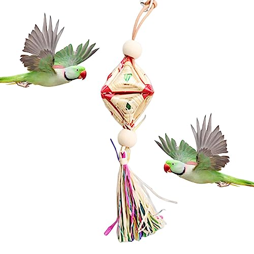 Papageienspielzeug - Vogelsitzspielzeug mit zerkleinerter Nahrungssuche,Vogel-Kauspielzeug, Sitzstangenständer für Papageien, Sittiche, Wellensittiche Itrimaka von itrimaka