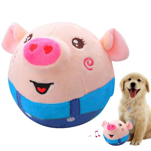 itrimaka Dog Toy Ball, Pet Ball Toy, Interactive Cartoon Pig Toy Ball, Animal Plush Ball for Cats and Dogs von itrimaka