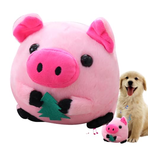 itrimaka Dog Toy Ball, Pet Ball Toy, Interactive Cartoon Pig Toy Ball, Animal Plush Ball for Cats and Dogs von itrimaka