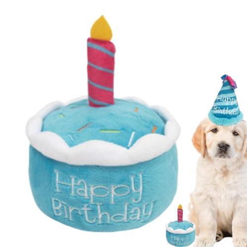 itrimaka Gefülltes Geburtstagskuchen-Hundespielzeug, Hunde-Geburtstags-Plüschtier | Süßes -Kuchenspielzeug - Plüsch-Hundespielzeug, kreative Geburtstagsgeschenke für Hunde, waschbares, langlebiges von itrimaka