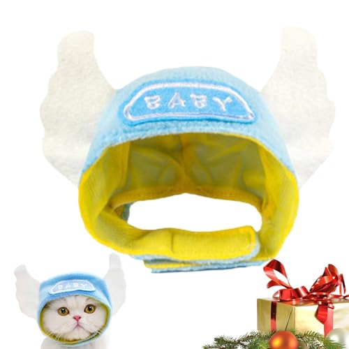 itrimaka Hundehüte für kleine Hunde, niedliche, lustige weiche Katzenkopfbedeckung, klein, verstellbar, für kaltes Wetter, Haustierbekleidung, warme Foto-Requisiten für Weihnachten, Cosplay, Alltag von itrimaka