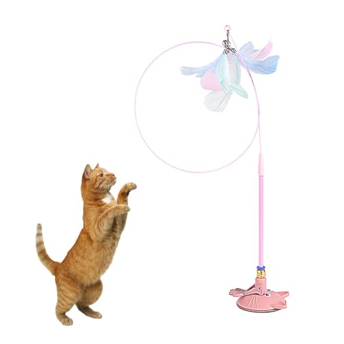 itrimaka Katzen-Teaser-Zauberstab-Spielzeug, Saugnapf-Katzenspielzeug,Saugnapf-Teaser-Zauberstab mit Feder | Multifunktionales Teaser-Spielzeug für Unterhaltung, tragbares Haustierspielzeug zum itrimaka Katzen-Teaser-Zauberstab-Spielzeug, Saugnapf-Katzenspielzeug,Saugnapf-Teaser-Zauberstab mit Feder | Multifunktionales Teaser-Spielzeug für Unterhaltung, tragbares Haustierspielzeug zum von itrimaka
