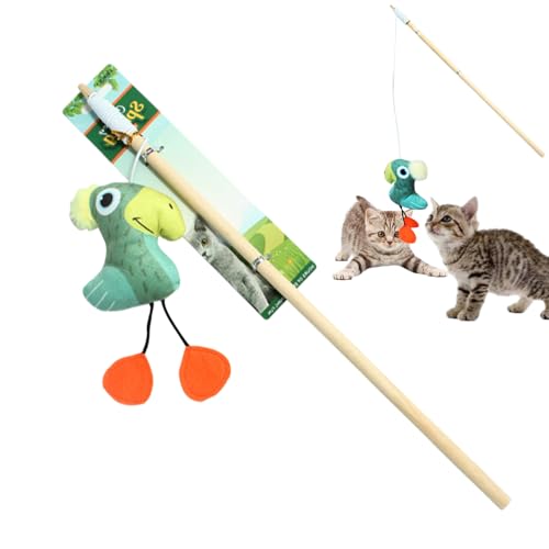 itrimaka Katzenstab, Katzenstabspielzeug - Süßes Katzenangelspielzeug mit Katzenminze,Bewegliches Katzenspielzeug zum Jagen und Trainieren für gelangweilte Hauskatzen und Kätzchen, Katzenspielzeug zur von itrimaka