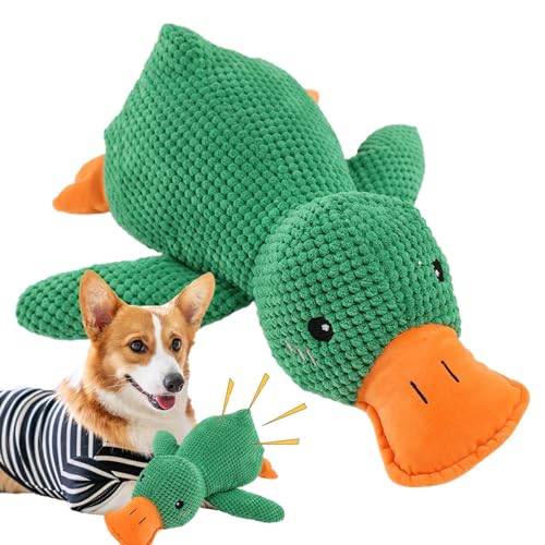 itrimaka The Mellow Dog Hundespielzeug, beruhigendes Entenspielzeug für Hunde, Hundespielzeug-Ente, niedliches, langlebiges Quietsch-Enten-Kauspielzeugkissen für Welpenhunde im Innenbereich von itrimaka