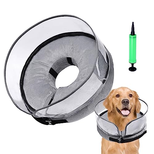 Aufblasbares Hundehalsband+Pumpe, Hunde Kragen nach op schutzkragen Hund weich, Wasserdicht Einstellbar Bequem Hundekragen Leckschutz für Genesung nach Operationen oder Wunden für Hunde (M (23-30cm)) Aufblasbares Hundehalsband+Pumpe, Hunde Kragen nach op schutzkragen Hund weich, Wasserdicht Einstellbar Bequem Hundekragen Leckschutz für Genesung nach Operationen oder Wunden für Hunde (M (23-30cm)) von jackfru