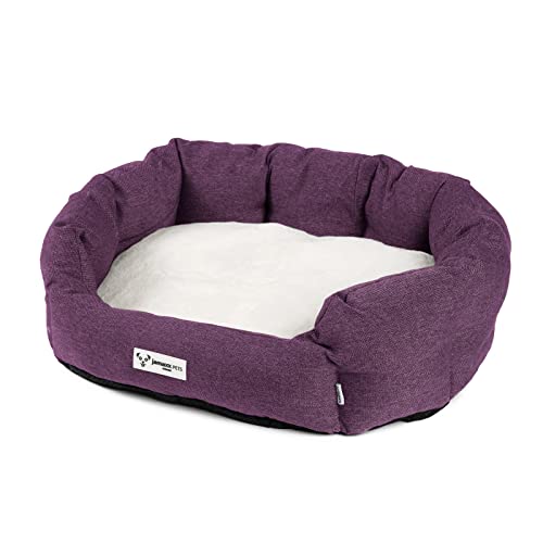 JAMAXX Hunde-Körbchen Bequem Weich, Wendekissen Waschbar Hundekorb Hundebett mit Komfort-Polsterung PDB2089 M 70x60 Berry von jamaxx-pets