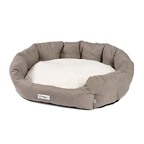 JAMAXX Hunde-Körbchen Bequem Weich, Wendekissen Waschbar Hundekorb Hundebett mit Komfort-Polsterung PDB2089 (L) 90x75, beige von jamaxx-pets