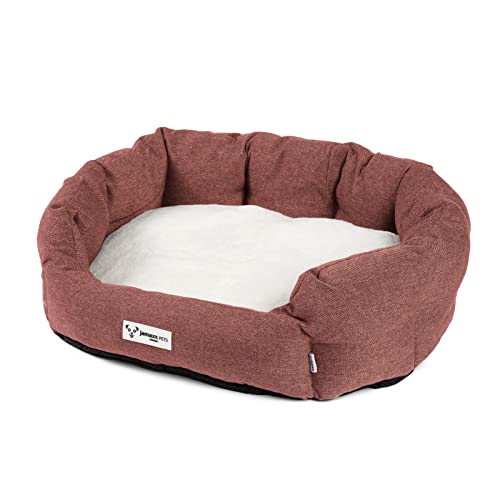 JAMAXX Hunde-Körbchen Bequem Weich, Wendekissen Waschbar Hundekorb Hundebett mit Komfort-Polsterung PDB2089 (M) 70x60 Cherry von jamaxx-pets