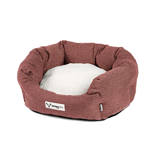 JAMAXX Hunde-Körbchen Bequem Weich, Wendekissen Waschbar Hundekorb Hundebett mit Komfort-Polsterung PDB2089 (S) 50x40 Cherry von jamaxx-pets