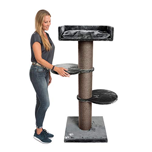 JAMAXX Premium 155cm XXL Kratzbaum für große schwere Katzen 20cm extra-starker Stamm, 4cm Starke Bodenplatte, extra-Dickes Kuschel-Plüsch, Kletterbaum Katzenbaum Dunkel-grau JAMAXX Premium 155cm XXL Kratzbaum für große schwere Katzen 20cm extra-starker Stamm, 4cm Starke Bodenplatte, extra-Dickes Kuschel-Plüsch, Kletterbaum Katzenbaum Dunkel-grau von jamaxx-pets