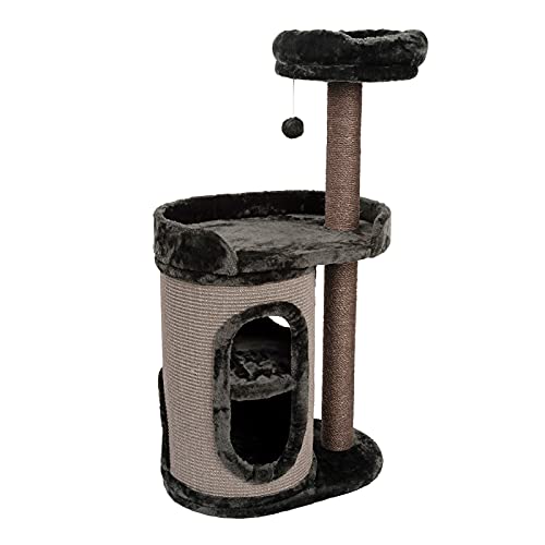 JAMAXX Premium 2-in-1 Kratzbaum & Kratztonne für Katzen, H115cm Stabil Extra-Weiches Kuschel-Plüsch, PCT6007 Dark-Grey JAMAXX Premium 2-in-1 Kratzbaum & Kratztonne für Katzen, H115cm Stabil Extra-Weiches Kuschel-Plüsch, PCT6007 Dark-Grey von jamaxx-pets