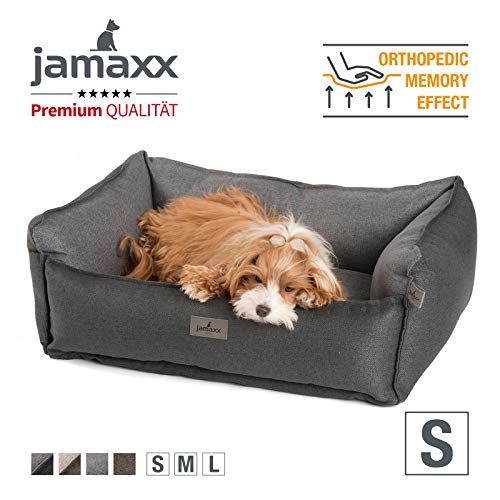 JAMAXX Premium Hundebett - Orthopädisch Memory Visco Füllung, Extra-Hohe Ränder, Waschbar, Nässe-Schutz, Hochwertiger Stoff mit viel Eleganz, Hundesofa PDB2018 (M) 90x70 anthrazit von jamaxx-pets