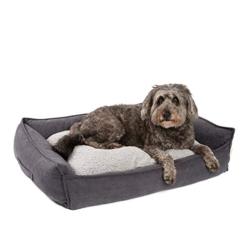 JAMAXX Premium Hundebett Orthopädisch Memory Visco Schaum Waschbar Wendekissen Wasserabweisend/Hundekörbchen Weicher Samtartiger Sofa Stoff Hundekissen Hundekorb PDB2002 (90x70 (M), grau von jamaxx-pets