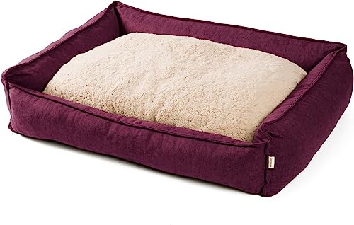 JAMAXX Premium Hundebett Orthopädisch Memory Visco Schaum Waschbar Wendekissen Wasserabweisend/Hundekörbchen Weicher Samtartiger Sofa Stoff Hundekissen Hundekorb PDB2002 (120 x 90 (L), Purple) von jamaxx-pets