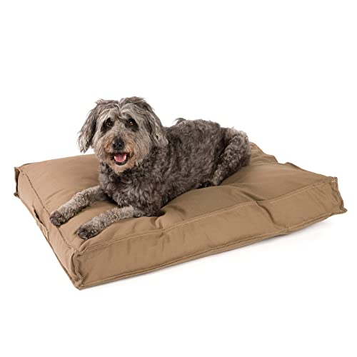 JAMAXX Premium Hundekissen - Orthopädisch Memory Schaumstoff-Flocken, Waschbar Abnehmbarer Bezug Wasserabweisend - Hundebett mit Canvas Stoffbezug PDB1007 (90x70 (M), Coffee-braun) von jamaxx-pets