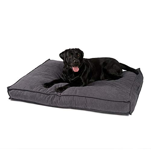 JAMAXX® Premium Hundekissen Orthopädisch Weich Memory Foam, Waschbar, Nässeschutz Wasserabweisend - Dicke Füllung Visco Elastische Flocken, Flauschig Samtartig, Große Hunde PDB1001 grau (L) 120x90 von jamaxx-pets