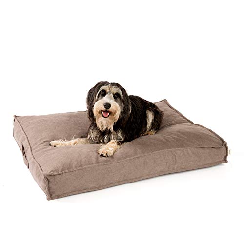 JAMAXX® Premium Hundekissen Orthopädisch Weich Memory Foam, Waschbar, Nässeschutz Wasserabweisend - Dicke Füllung Visco Elastische Flocken, Flauschig Samtartiger Stoff, PDB1001 braun (M) 90x70cm von jamaxx-pets