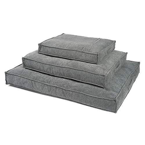 JAMAXX Premium Hundekissen Orthopädische Füllung, Waschbar Bezug aus Edlem Chinelle Stoff, Weiche Kompakte Füllung mit Visco Schaumstoff-Flocken Memory, PDB1003 (M) 90x70, Silver-Grey von jamaxx-pets