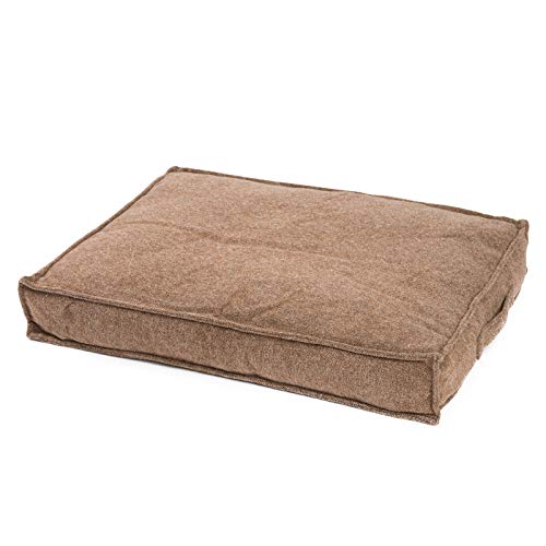 JAMAXX Premium Hundekissen Orthopädische Füllung, Waschbar Bezug aus Edlem Chinelle Stoff, Weiche Kompakte Füllung mit Visco Schaumstoff-Flocken Memory, PDB1003 65x50 (S), braun von jamaxx-pets