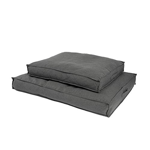 JAMAXX Premium Hundekissen in edler Leinen-Optik/Orthopädisch Memory Visco Schaumstoff/Waschbar Abnehmbarer Bezug/Wasserabweisender Innenbezug - Hundebett PDB1005,90x70 (M) dunkel-grau von jamaxx-pets