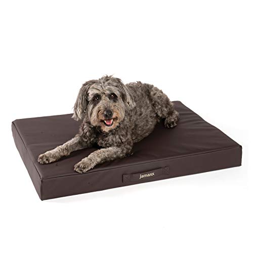JAMAXX® Premium Hundekissen Hundematte Canvas Waschbar Orthopädisches Hundebett weich Memory Foam Visco-elastische Füllung, mittelgroße Hunde, Vintage Canvas Stoff, Matratze PDB1017 M 90x70 braun von jamaxx-pets