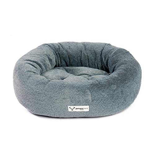 JAMAXX Super-Soft Donut Hundebett Flauschige Weiche Komfort-Polsterung Hundekörbchen Waschbar Hundekorb PDB2083 (S), grau von jamaxx-pets