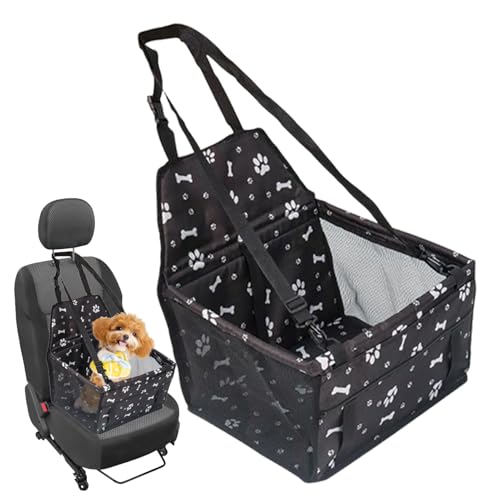 Hunde Autositz, Tragbarer Hundeautositz mit Befestigung Washable faltbar Hundesitz Auto Auto-Hundebett Tiertransportbox für Rück und Vordersitz, 33x40x45cm von jamgeery