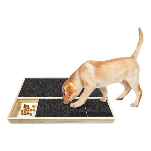 Kratzbrett für Hunde mit Leckerlibox, Multifunktional Hunde Kratzbrett für Nägel Haustier Nagelfeilenbrett Schleifern Kratzpad für Haustier Nagelpflege, 35x25x3cm von jamgeery