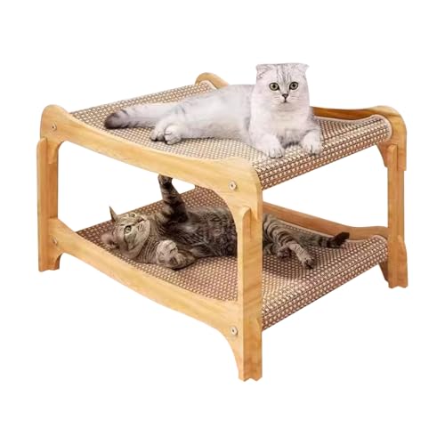 Sisal Katzenkratzbrett, Doppellagiges Kratzmatte Wiederverwendbares Katzenkratzer Katzenbett Katzenliege Für Katzen, Welpen Und Kleintiere, 56x34x37cm von jamgeery