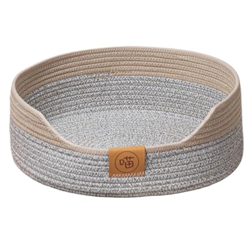 jamgeery Gewebter Katzenbett, Baumwollseil Hundebett Rund Katzenkorb Katzennest Haustier Bett Für Katzen Kleine Mittelgroße Hunde, 50x50x15cm jamgeery Gewebter Katzenbett, Baumwollseil Hundebett Rund Katzenkorb Katzennest Haustier Bett Für Katzen Kleine Mittelgroße Hunde, 50x50x15cm von jamgeery