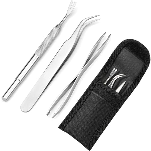 jatimdotin Zeckenzange 3er Set, Zeckenentferner, Zeckenzange für Hunde, Zeckenpinzette Mensch, Zeckenhaken für Mensch, Hunde, Katzen (mit Aufbewahrungstasche) von jatimdotin