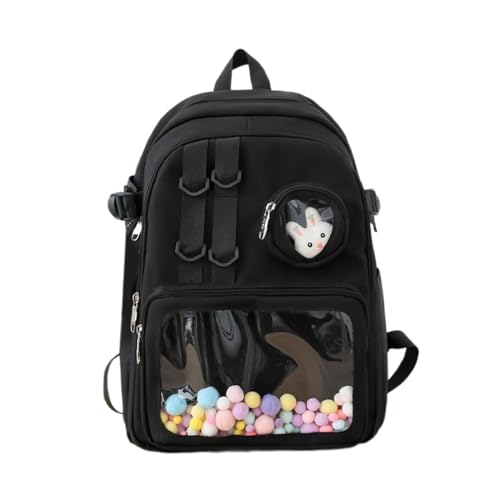 jdstty 2023 Rucksack Nylon Bookbags Für Studentin Vielseitiger Rucksack Doppel Riemen Schulter Tasche Reisetaschen Klare Tasche Tasche von jdstty