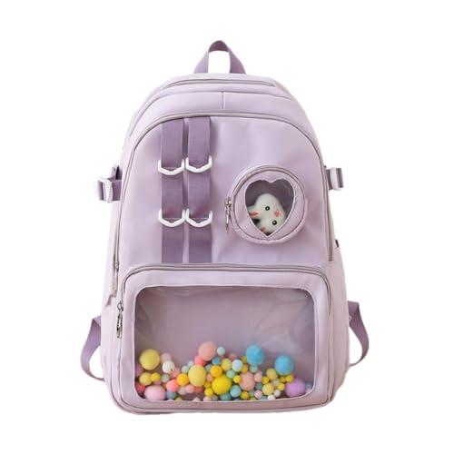 jdstty 2023 Rucksack Nylon Bookbags Für Studentin Vielseitiger Rucksack Doppel Riemen Schulter Tasche Reisetaschen Klare Tasche Tasche von jdstty