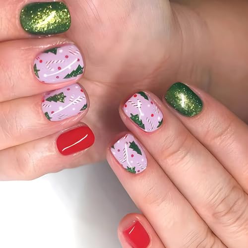 jdstty Kurze Quadratische Künstliche Nägel Mit Weihnachtsbaum Grün Vollständige Abdeckung Zum Aufkleben Auf Die Nägel Weihnachtliche Press On Nägel Für Frauen Und Mädchen jdstty Kurze Quadratische Künstliche Nägel Mit Weihnachtsbaum Grün Vollständige Abdeckung Zum Aufkleben Auf Die Nägel Weihnachtliche Press On Nägel Für Frauen Und Mädchen von jdstty