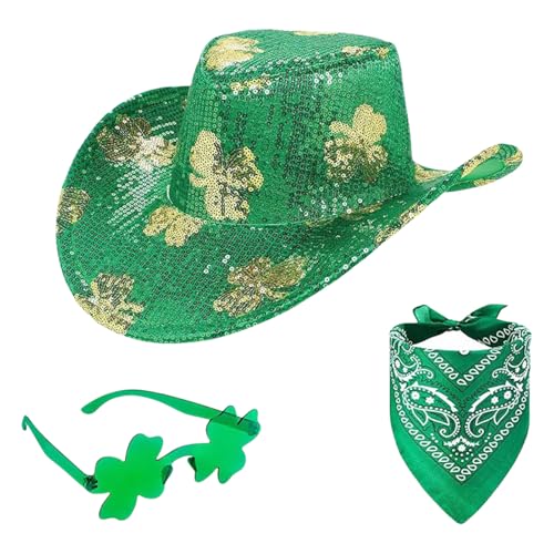 jdstty Pailletten Festival Hat Set Komfortable Green Hat Kultur Event Hat Party Kopfbedeckung Für Festivals Und Versammlungen von jdstty
