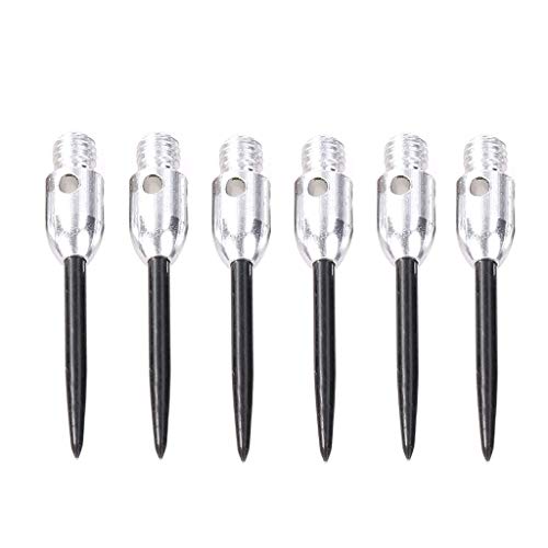 jdstty Set mit 6 Stück Dartpfeilen mit Stahlspitzen, Konverter, 2BA-Gewinde, passend für Steeldarts und Dart-Zubehör mit weicher Spitze, Schwarz + Silber jdstty Set mit 6 Stück Dartpfeilen mit Stahlspitzen, Konverter, 2BA-Gewinde, passend für Steeldarts und Dart-Zubehör mit weicher Spitze, Schwarz + Silber von jdstty