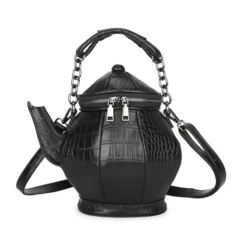 jdstty Tote Für Frauen Und Mädchen Teekannen Förmige Umhängetasche Große Kapazität Halloween Party Taschen Lederhandtasche Modische Reißverschlusstasche von jdstty
