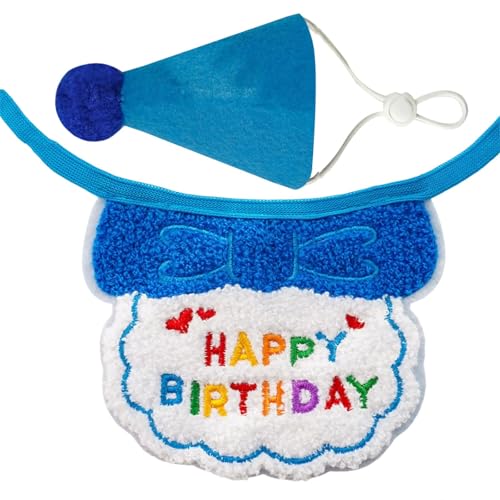 2pcs Haustier Geburtstag Outfit Mit Verstellbarem Lätzchen Und Geburtstagshut Perfekt Für Festivalfeier Und Party Fotoshooting Haustier Set 2pcs Haustier Geburtstag Outfit Mit Verstellbarem Lätzchen Und Geburtstagshut Perfekt Für Festivalfeier Und Party Fotoshooting Haustier Set von jebyltd