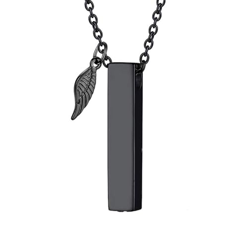 jebyltd Elektroplierte Einäscherung Urn Halskette Engelsflügel Medaillon Halskette Für Asche Memorial Ashes Container Für PET Remembrances Cremation Halskette von jebyltd