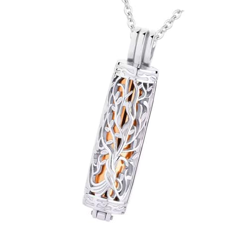 jebyltd Geschnitzte Baumasche Lockerhälfte Memorial Schmuck Verbrmungsschachtel Casual Wear Carreet Cremation Schmuck Halskette Für Asche Leckdosen von jebyltd