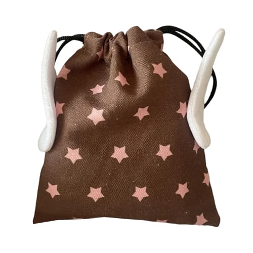 jebyltd Plüschflügel Kosmetische Beutel Kordelzug Bag Sternmuster Make Up Geschenk Multifunktionaler Speicher Tragbarer Speicher Kosmetikstern Muster Make Up Kordel String von jebyltd