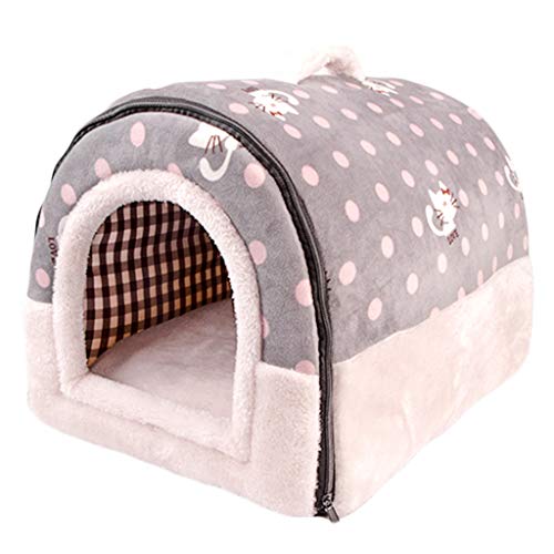 2-in-1-Haustierhaus, große Hundehütte, Winter, warm, waschbar, für den Innenbereich, mittelgroße Hunde, gemütlich, Schlafmatte, weiche Sofakissen, 60 x 47 x 45 cm von jehdfbvssjcbcsvfd