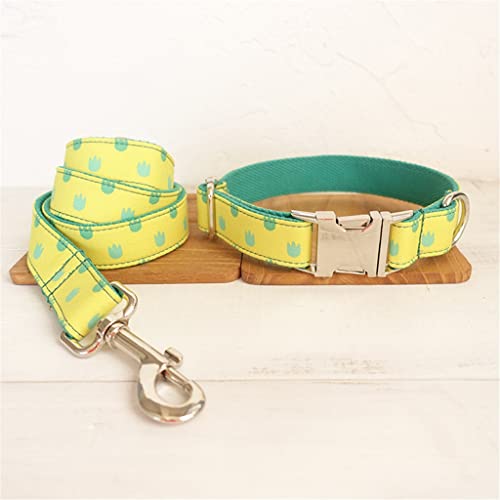 Designer-Hundehalsband mit Fliege, personalisiertes ID-Hundehalsband und Leine, Schnellverschluss-Hundehalsband mit passender Leine (Farbe: B, Größe: M) von jehdfbvssjcbcsvfd
